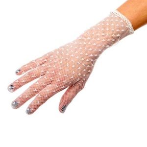 hand crochet mid arm gloves - handmade vintage